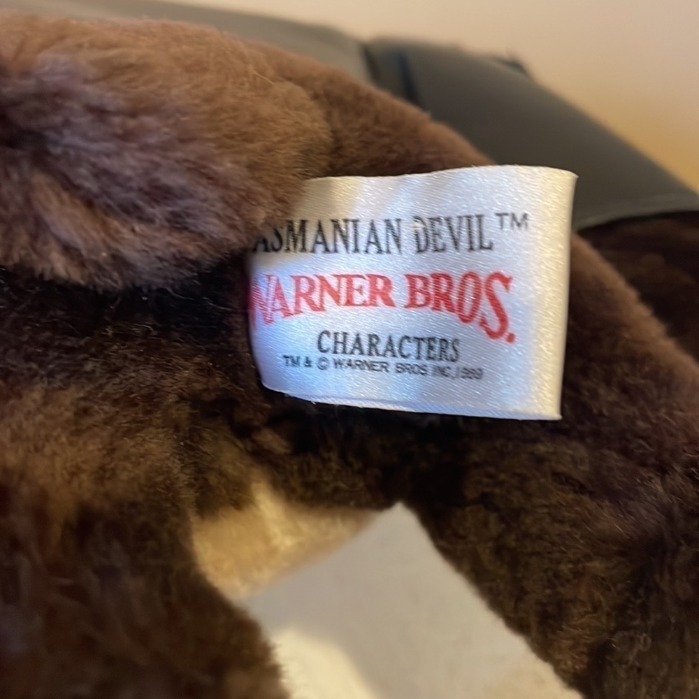 Vintage 1992 Tasmanian Devil Plush Motorcycle Biker Jacket with Bandana - Picture 5 of 6